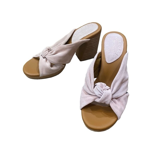 Kork Ease Haya Pink Suede Chunky Heeled Sandals Size 6 - Picture 1 of 11